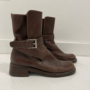 Vintage PRADA Brown Leather Boots / Size US 9